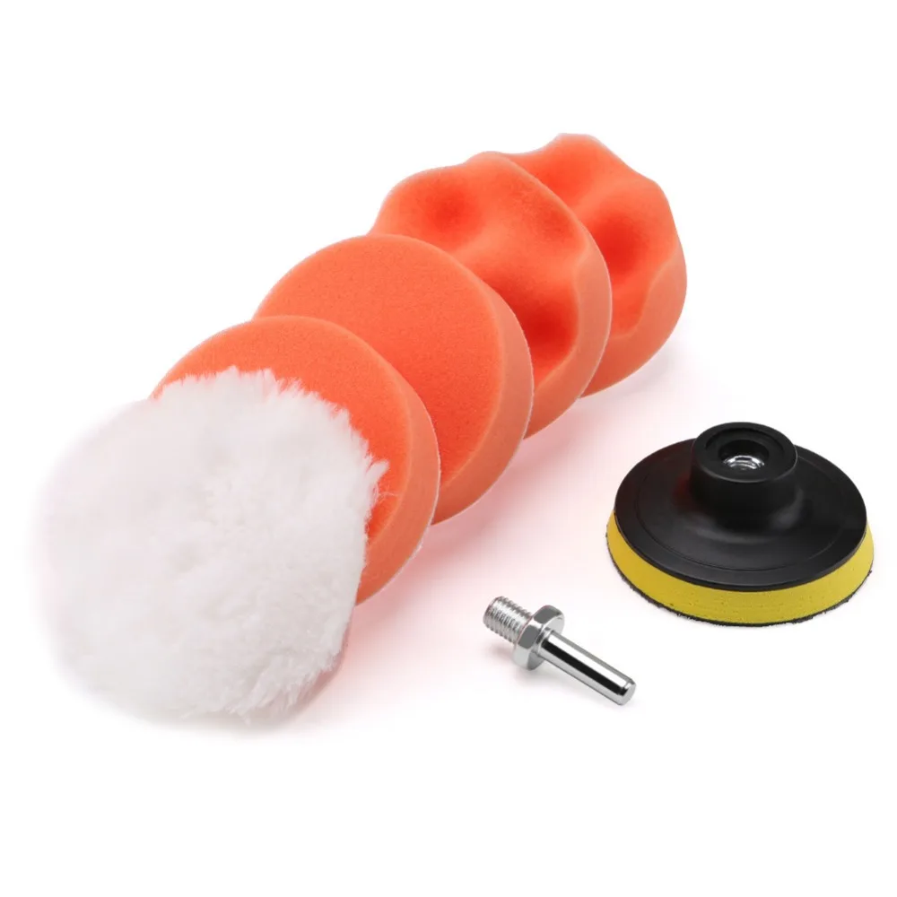 4x 7Inch Orange Flat Polishing Buffer Pad Foam Buffing pad for Car Polisher